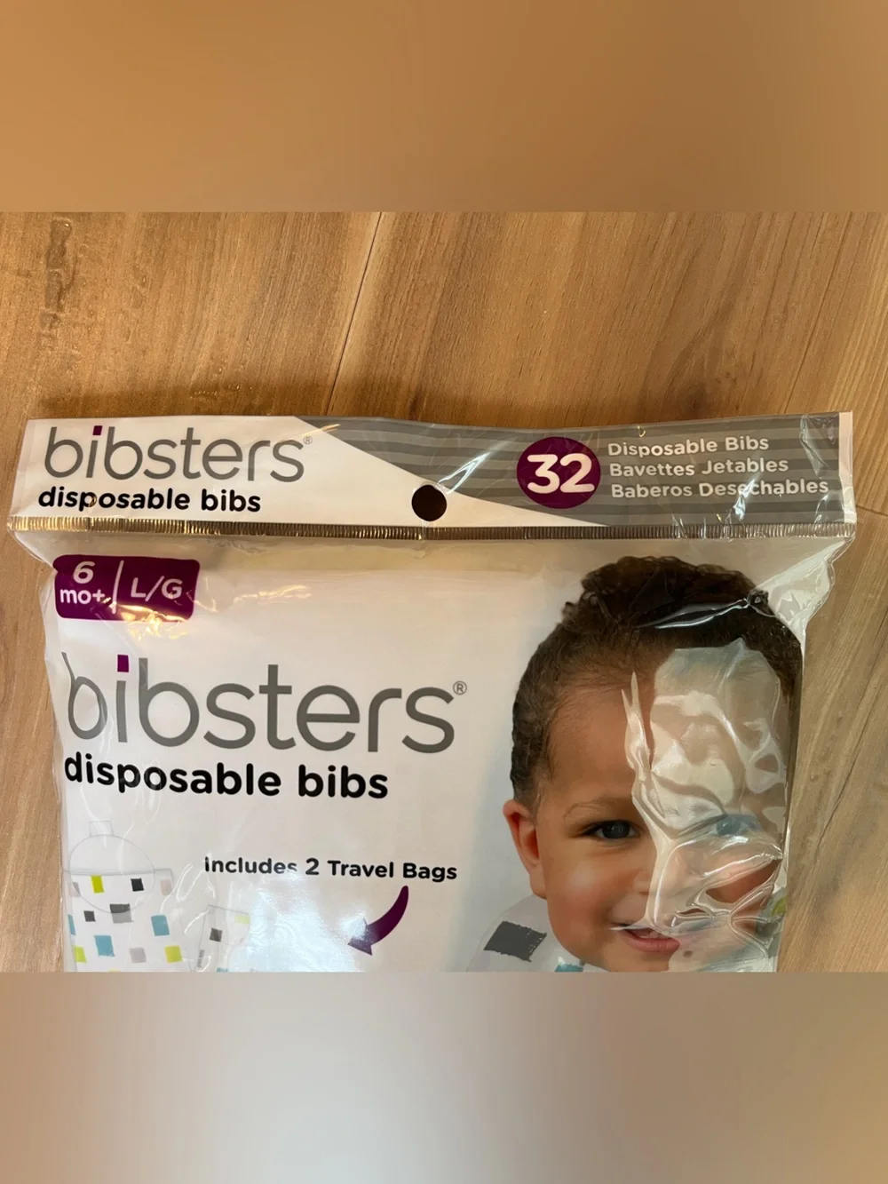 NWT- unopened- Bibsters Disposable Kids Bibs (32-Pack)